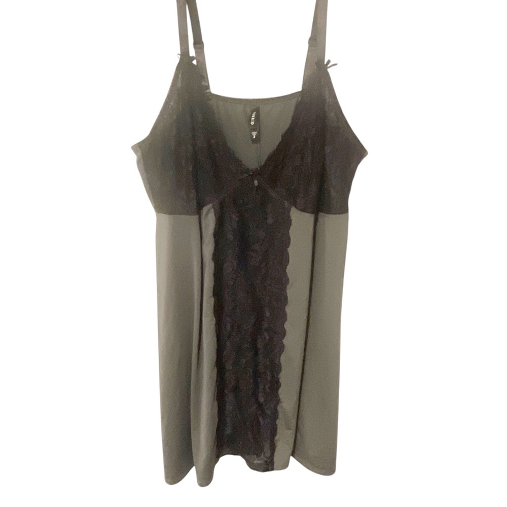 Torrid Plus Size Gray Black Floral Lace Sleeveless Lingerie Sleepwear V-neck‎ 3X